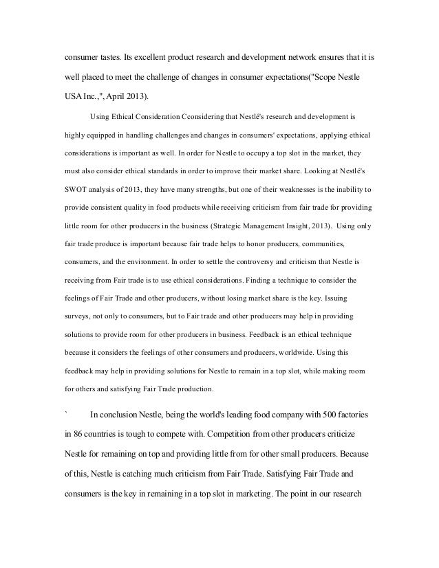essay about nestle company research on nestle